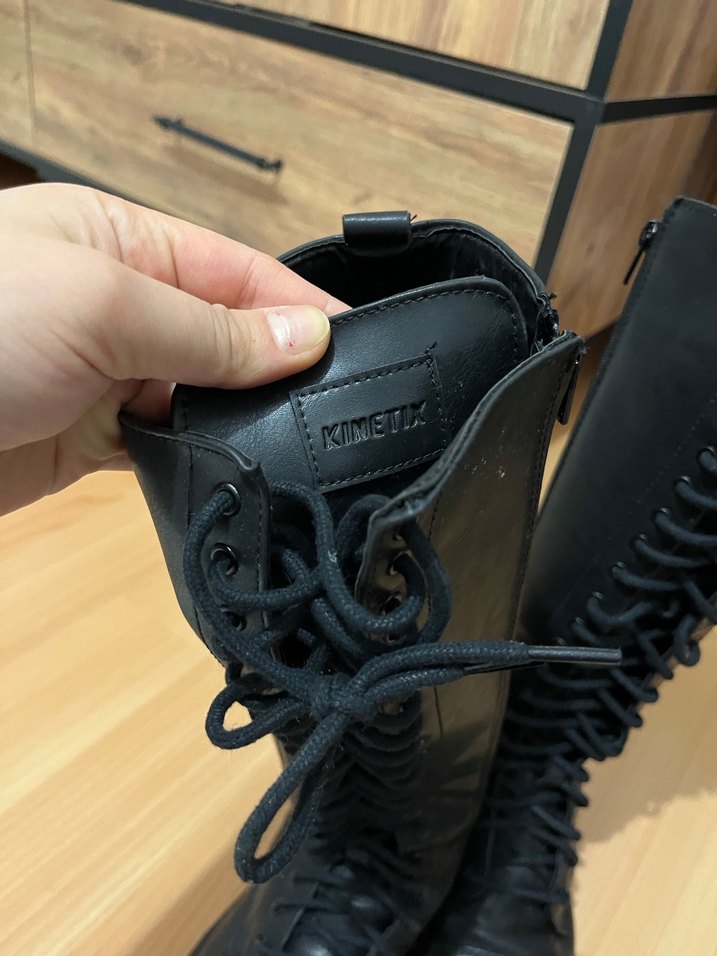Siyah Deri kinetix çizme - Görsel 2