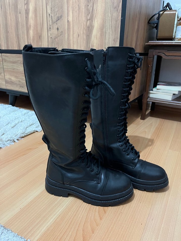 Siyah Deri kinetix çizme - Görsel 3