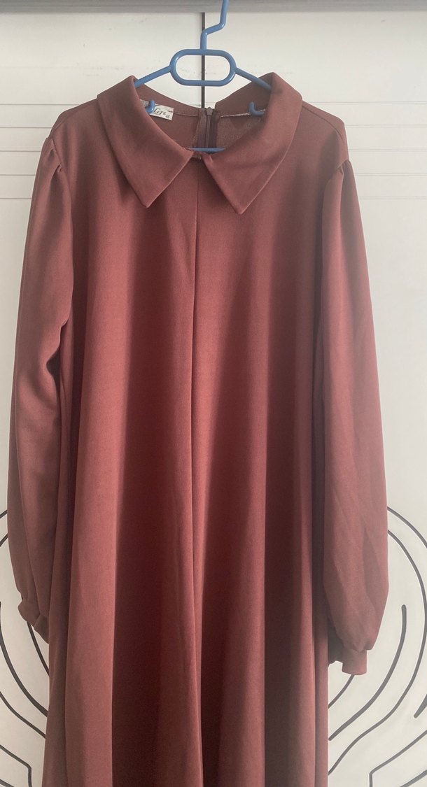 Koyu kahve Uzun Kollu Salaş Kadın tulum - Görsel 2