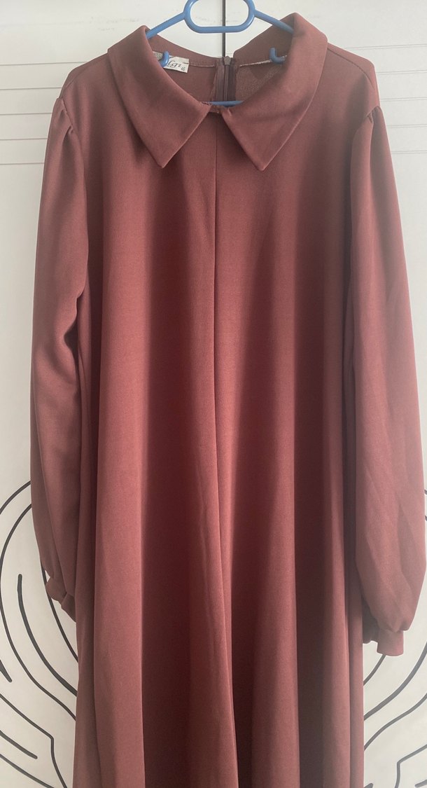 Koyu kahve Uzun Kollu Salaş Kadın tulum - Görsel 4