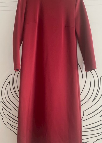 Bordo Uzun Kollu  Elbise - Görsel 2