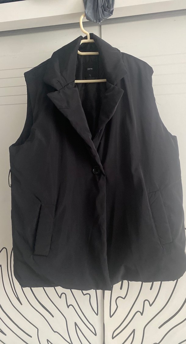 Düğmeli Siyah Kadın Yelek - Görsel 3