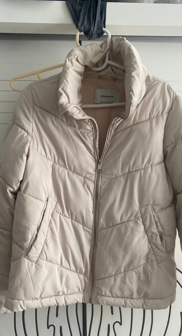 Bej Kadın Kışlık Fermuarlı Mont - Görsel 3