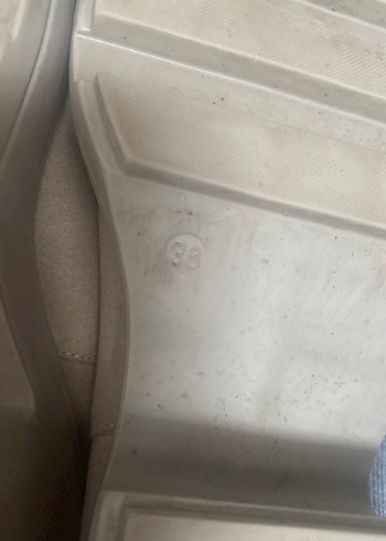 Bej Süet Platform Topuklu Kadın Bot - Görsel 4