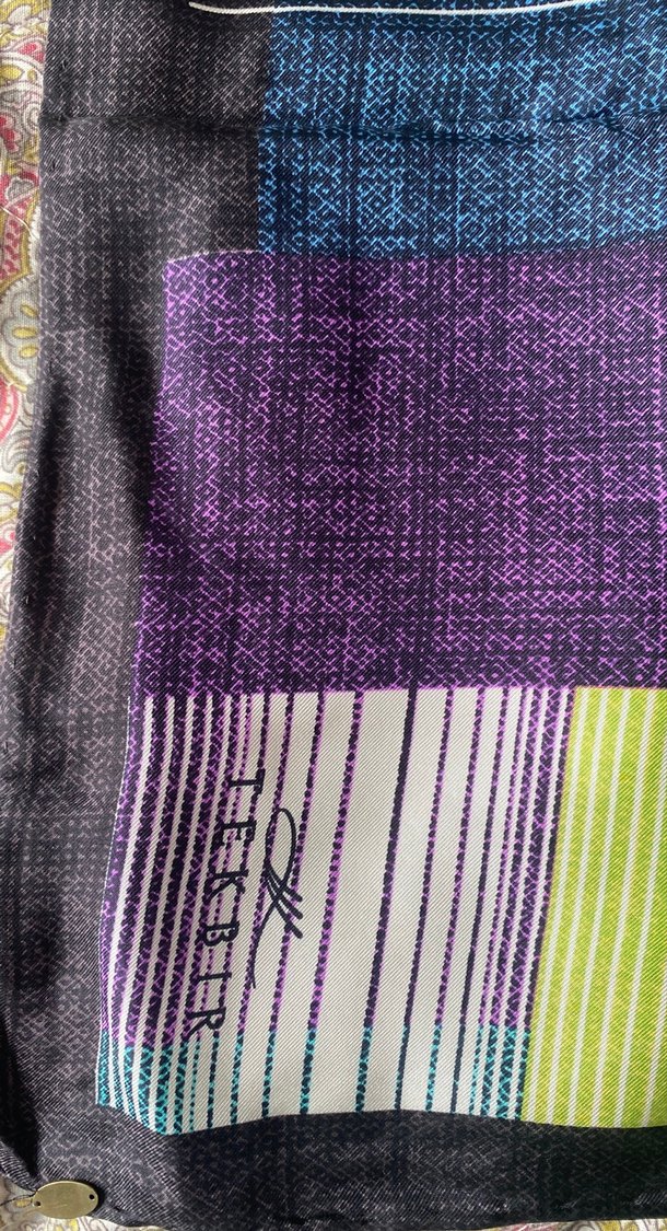 Parlak Çok Renkli Pileli Kadın eşarp - Görsel 2