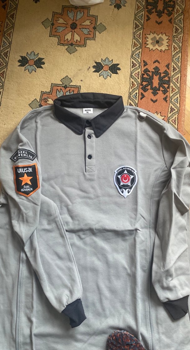 Güvenlik Gri Uzun Kollu Erkek Polar Gömlek - Görsel 3