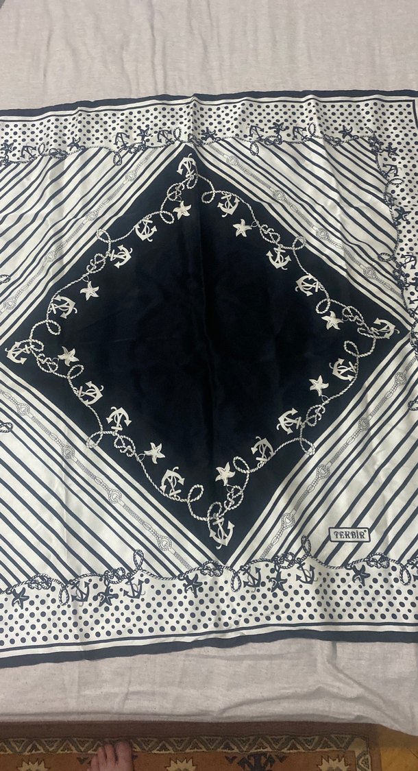 Bohem Siyah Drapeli Kadın eşarp - Görsel 2