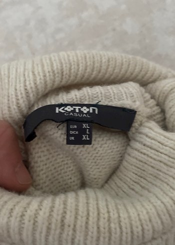 Kerem rengi erkek Boğazlı Triko Kazak - Görsel 3