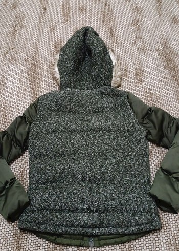 yeşil Kadın Kürklü Kışlık Mont - Görsel 3