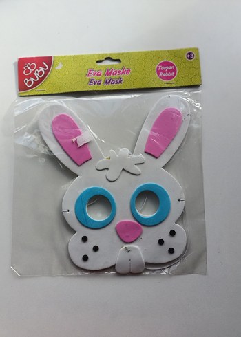Renkli Tavşan Temalı Eva Maske - Görsel 2
