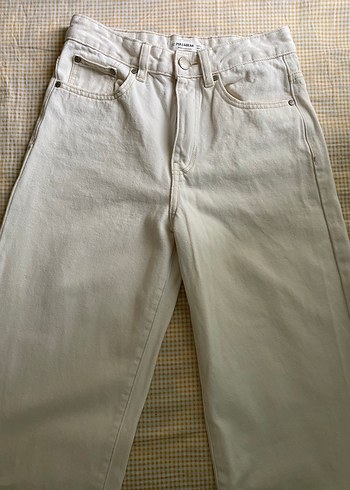 Pull and bear Beyaz Kadın jean - Görsel 4