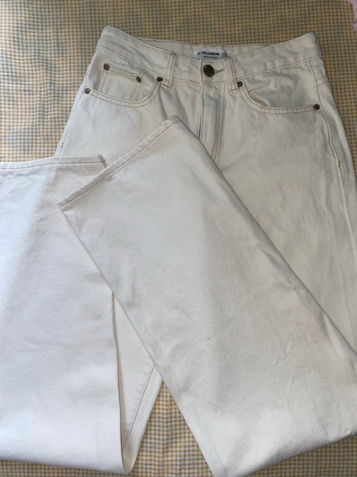 Pull and bear Beyaz Kadın jean - Görsel 5