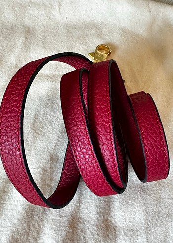 Hermes Marka Orjinal Bordo Deri Tokalı Kadın Çanta Kemer - Görsel 2