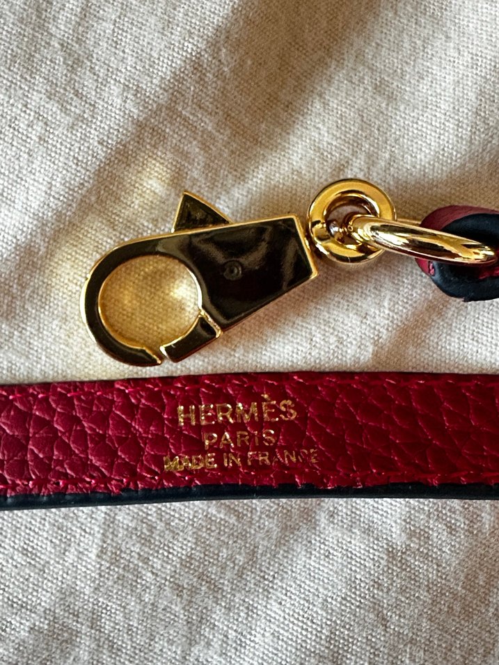 Hermes Marka Orjinal Bordo Deri Tokalı Kadın Çanta Kemer - Görsel 4