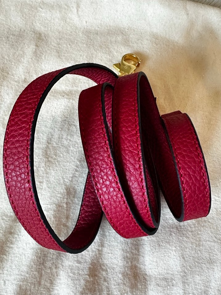 Hermes Marka Orjinal Bordo Deri Tokalı Kadın Çanta Kemer - Görsel 2