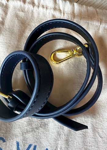 Louis Vuitton Marka Lacivert Deri Kadın Çanta Kemer - Görsel 2