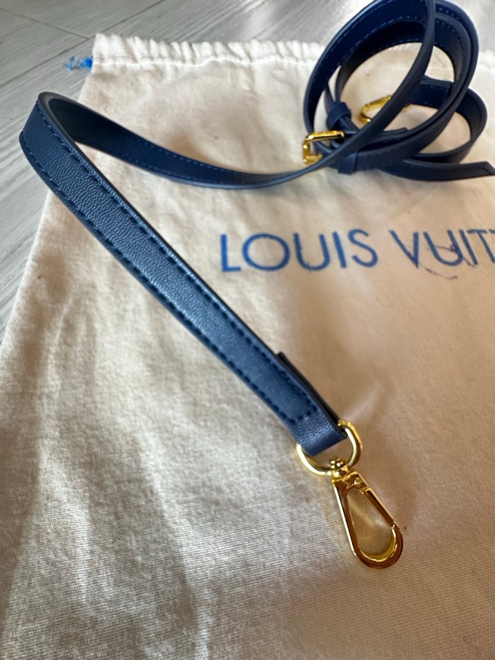 Louis Vuitton Marka Lacivert Deri Kadın Çanta Kemer - Görsel 5