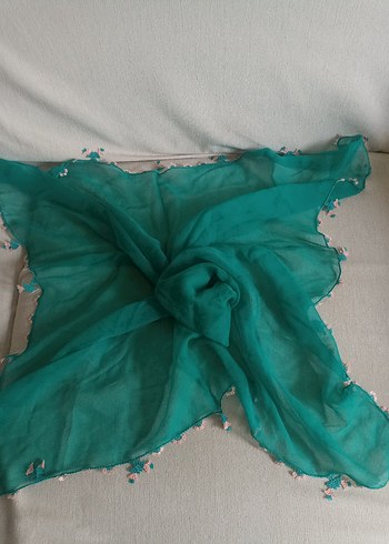 Beden turkuaz Renk iğne oyası şifon Bohem Kadın Fuları