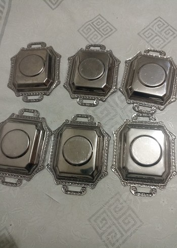 metal antika çay tabağı - Görsel 4