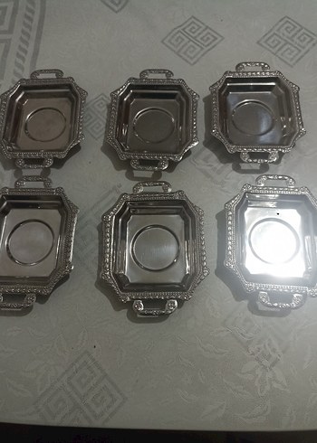 metal antika çay tabağı - Görsel 2