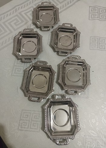 metal antika çay tabağı - Görsel 3