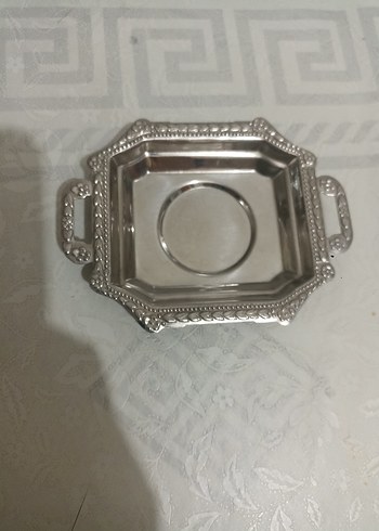 metal antika çay tabağı - Görsel 5