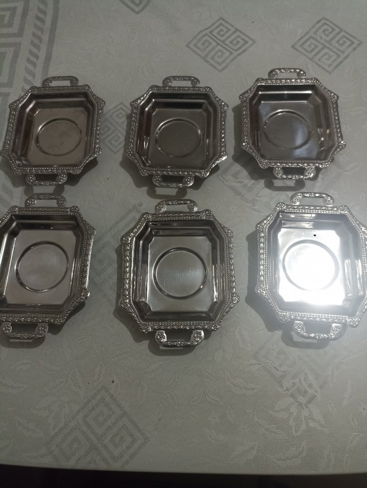 metal antika çay tabağı - Görsel 2