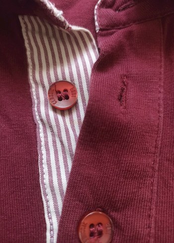 Bordo Uzun Kollu Polo Tişört - Görsel 5