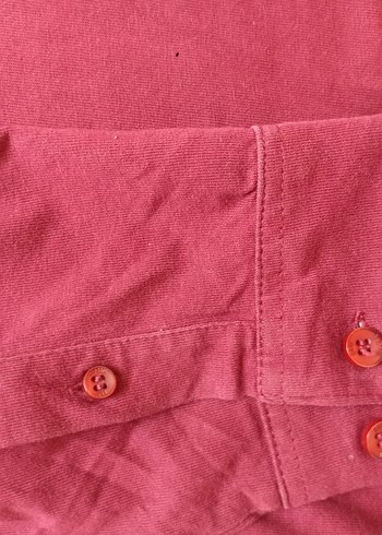 Bordo Uzun Kollu Polo Tişört - Görsel 3