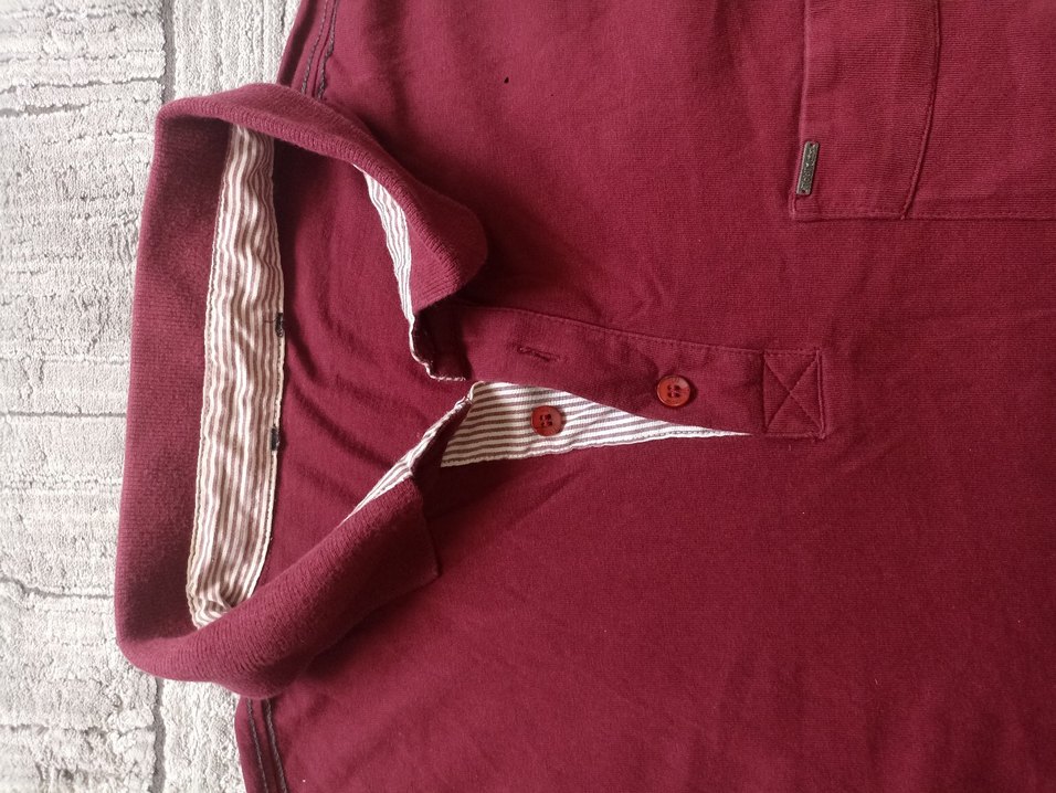 Bordo Uzun Kollu Polo Tişört - Görsel 2