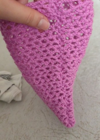 Pembe Örgü Kadın Makyaj Çanta - Görsel 4