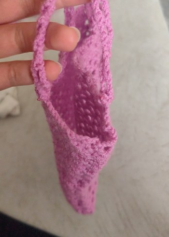 Pembe Örgü Kadın Makyaj Çanta - Görsel 5