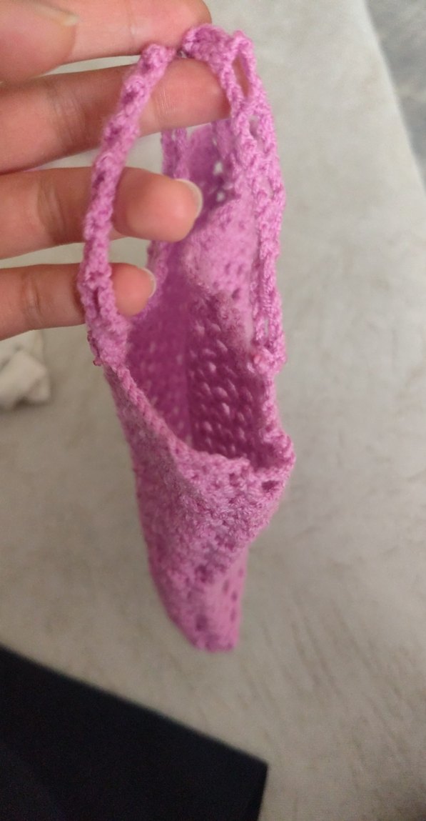 Pembe Örgü Kadın Makyaj Çanta - Görsel 5