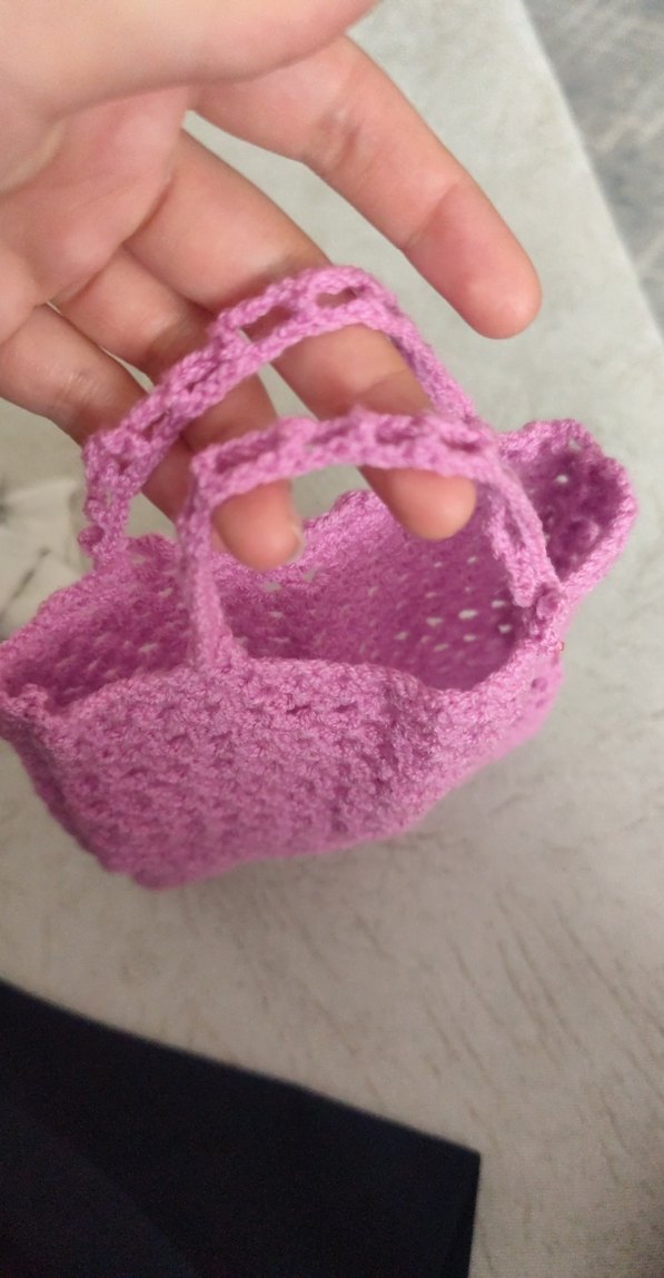 Pembe Örgü Kadın Makyaj Çanta - Görsel 2