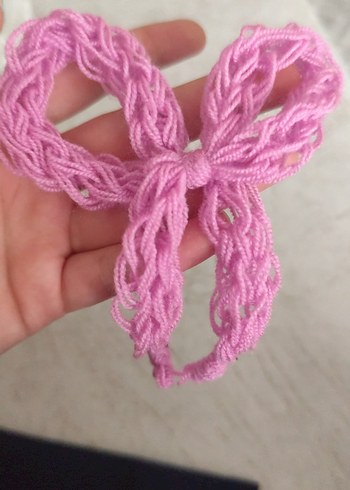 Pembe Örgü Çanta Charmı Çanta Aksesuarı - Görsel 6