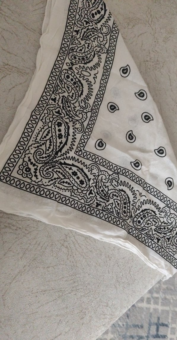 Gri Desenli Keten Kadın Fular ve Bandana - Görsel 4