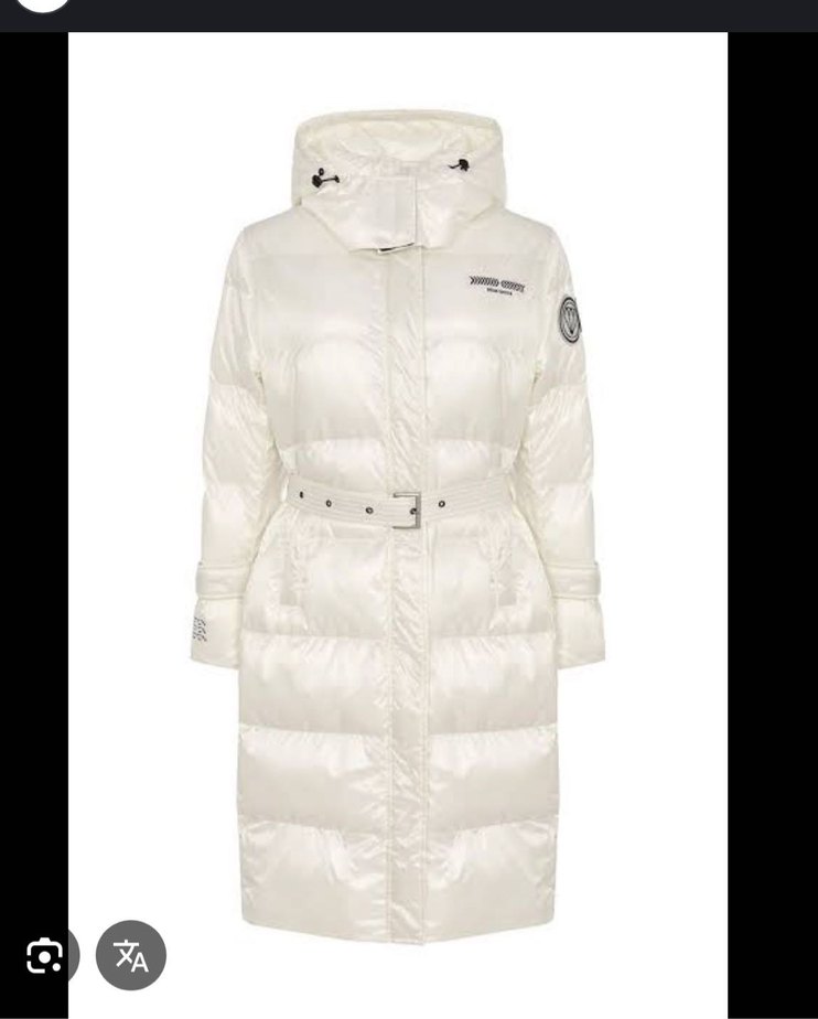 Twist marka Beyaz Kemerli Uzun Kadın Kışlık Mont - Görsel 2