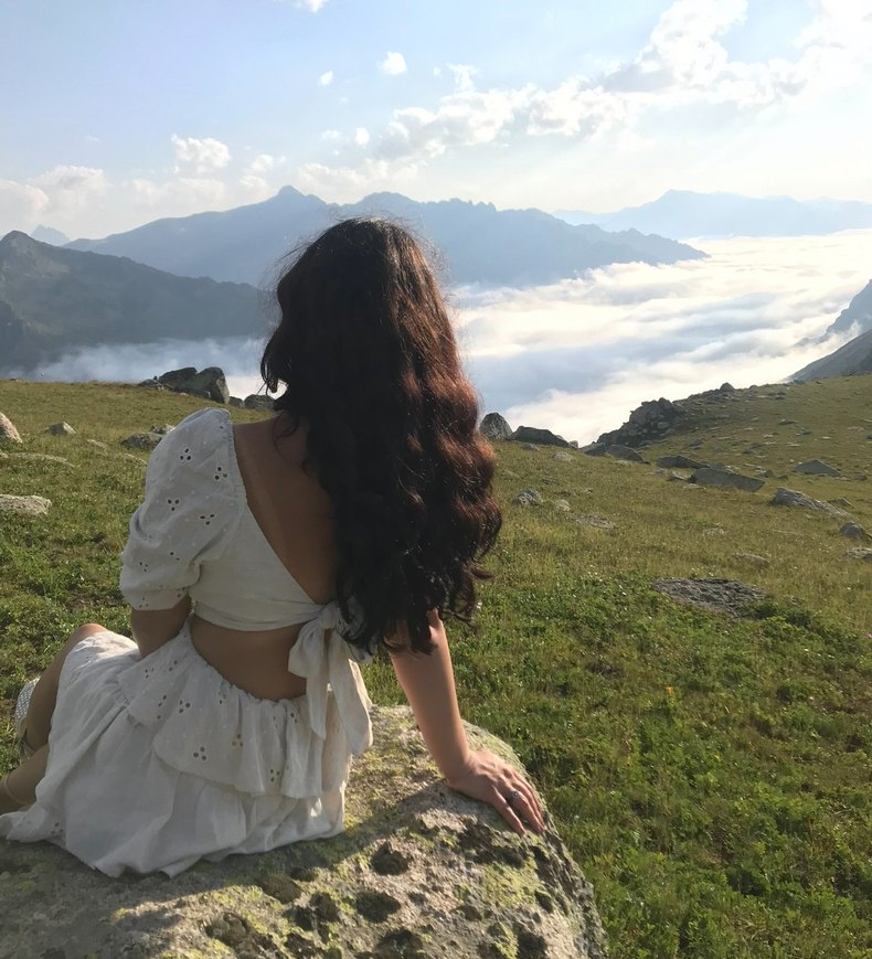 V Yaka Mini Bohem kırık Beyaz elbise - Görsel 4