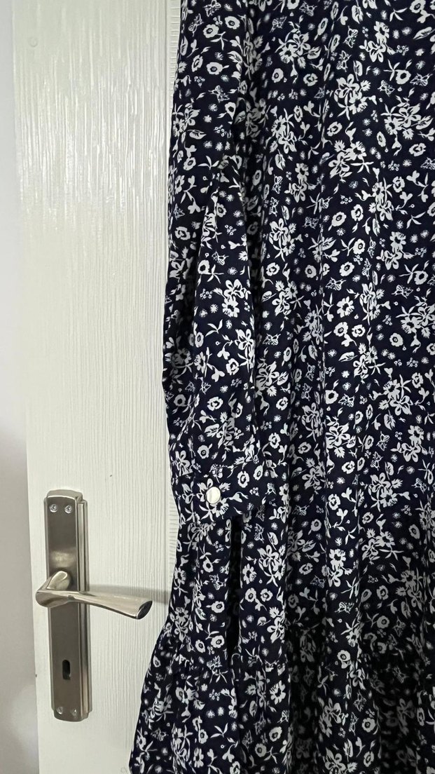 Uzun Kollu Siyah Midi Mini Elbise tunik - Görsel 4