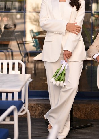 Beyaz Nikah Takım Elbise  Şık & Temiz Kullanım - Görsel 5