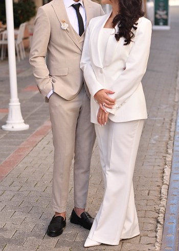 Beyaz Nikah Takım Elbise  Şık & Temiz Kullanım - Görsel 6