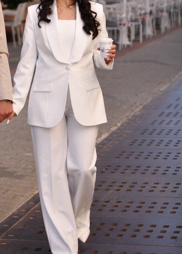 Beyaz Nikah Takım Elbise  Şık & Temiz Kullanım - Görsel 4