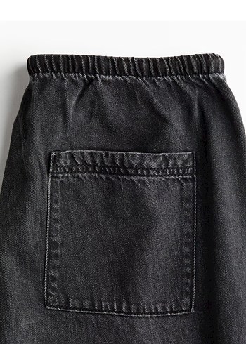 HmKadın Siyah Denim Kemerli Boyfriend Pantolon - Görsel 2
