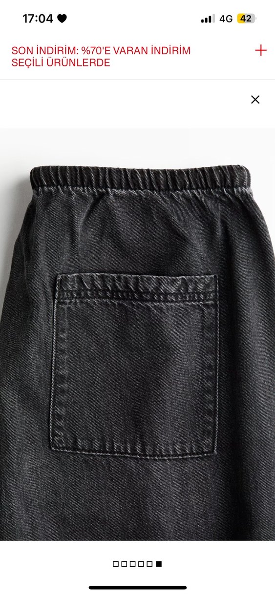 HmKadın Siyah Denim Kemerli Boyfriend Pantolon - Görsel 2