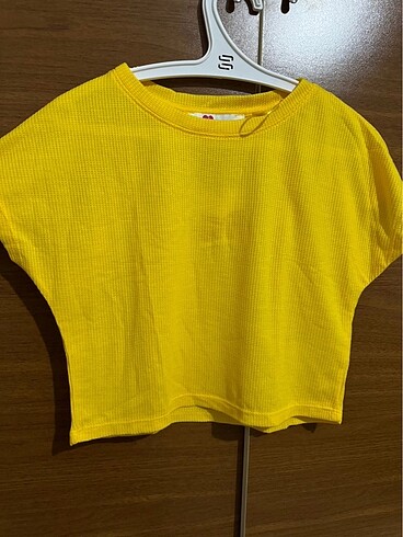 Koton sarı renki crop
