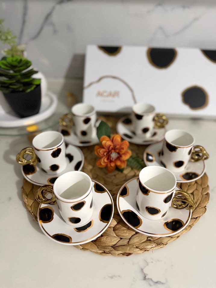 ACAR Beyaz Porselen Kahve Fincanı - Görsel 3