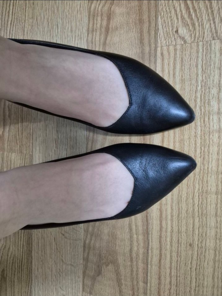 Siyah Hakiki Deri Topuklu Kadın Ayakkabı - Görsel 2