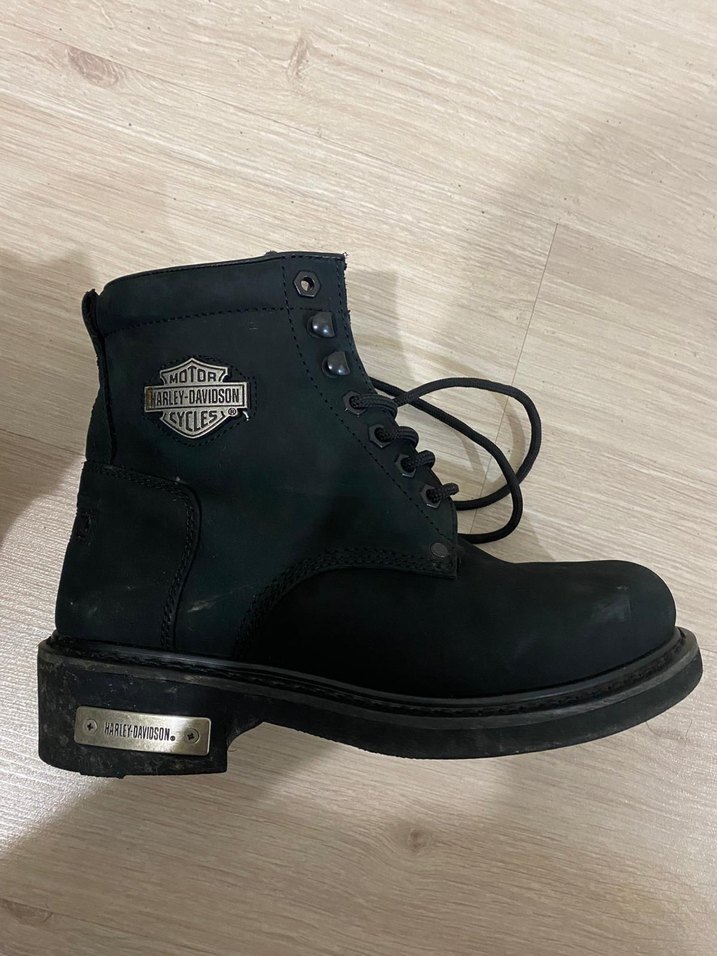 Siyah Deri Harley-Davidson Biker Bot - Görsel 5