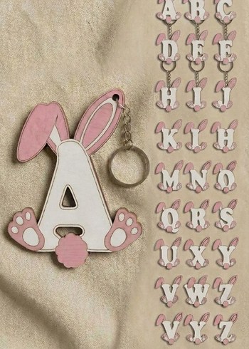 Lazer Kesim Ahşap Anahtarlık - Görsel 7