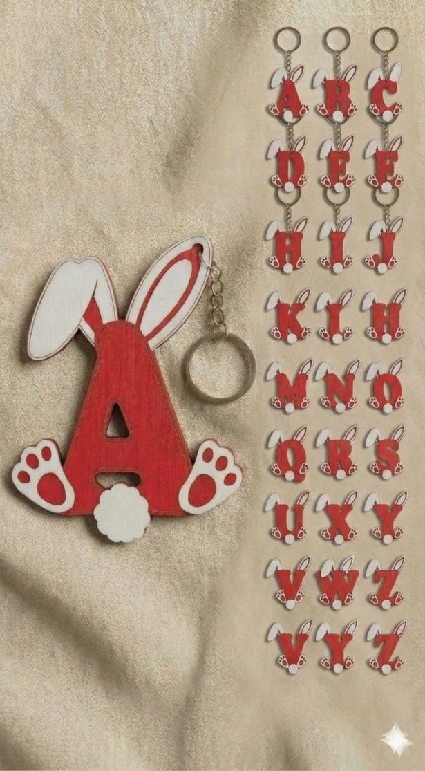 Lazer Kesim Ahşap Anahtarlık - Görsel 4